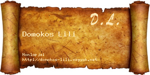Domokos Lili névjegykártya